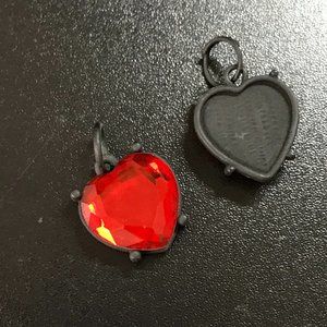 Black and Red Heart Pendant